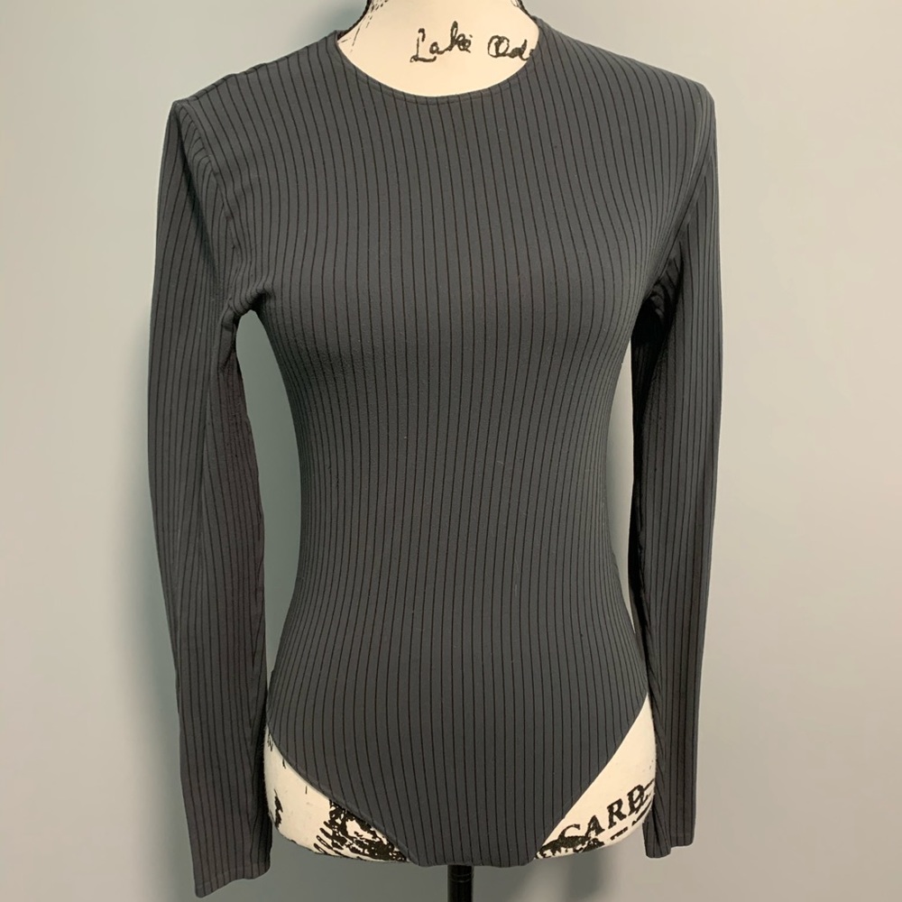 Wolfford grey and black bodysuit